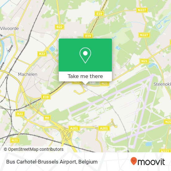Bus Carhotel-Brussels Airport map