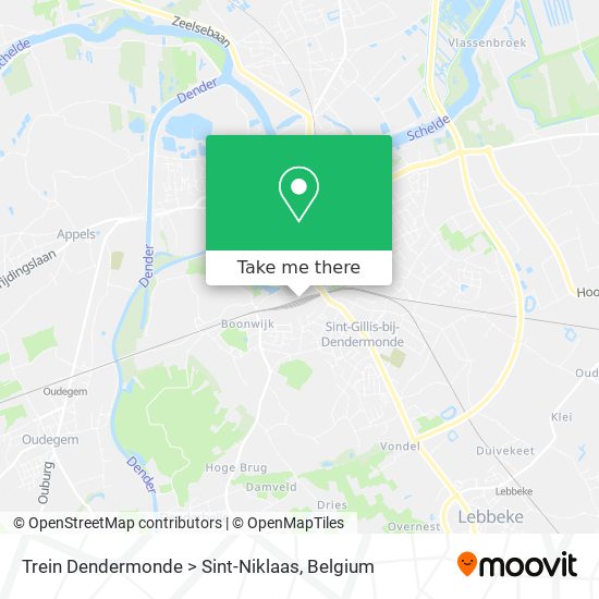 Trein Dendermonde > Sint-Niklaas map