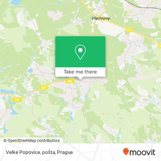 Velké Popovice, pošta map
