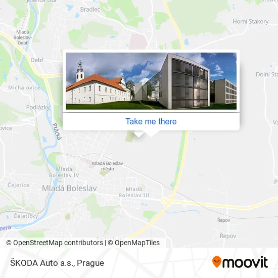 Карта ŠKODA Auto a.s.