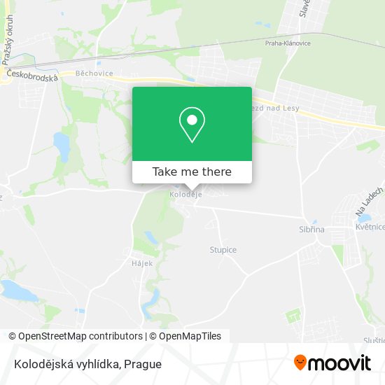 Kolodějská vyhlídka map