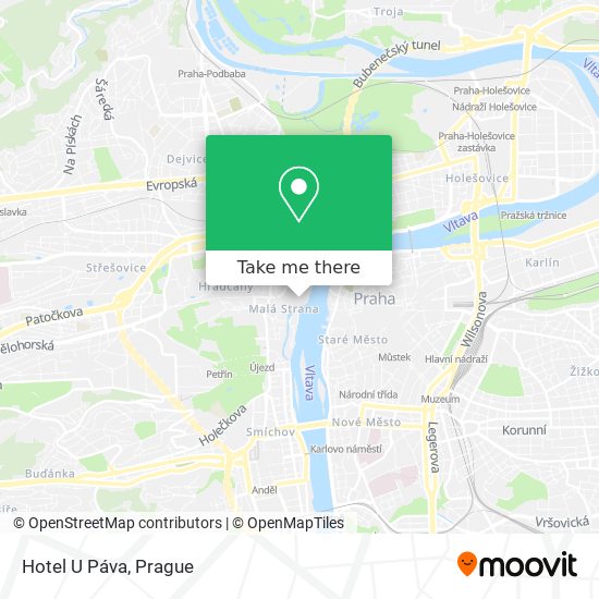 Hotel U Páva map