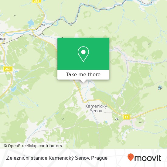 Železniční stanice Kamenický Šenov map