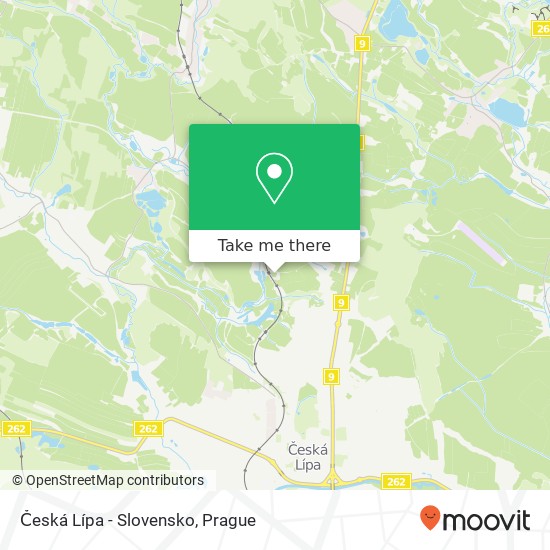 Česká Lípa - Slovensko map