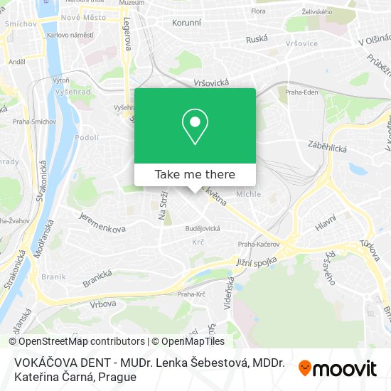 VOKÁČOVA DENT -  MUDr. Lenka Šebestová, MDDr. Kateřina Čarná map
