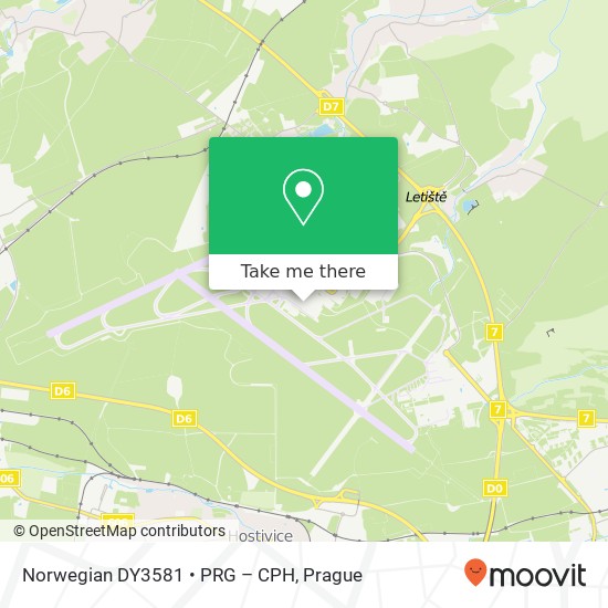 Карта Norwegian DY3581 • PRG – CPH