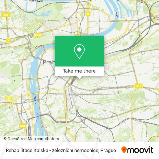 Rehabilitace Italska - železniční nemocnice map