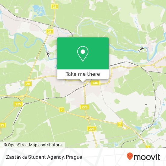 Zastávka Student Agency map