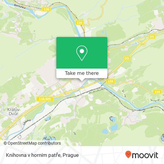 Knihovna  v horním patře map