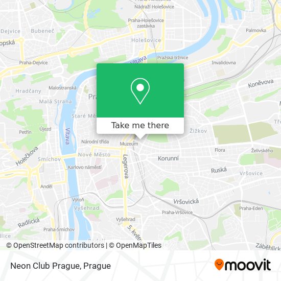 Neon Club Prague map