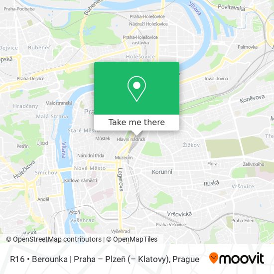Карта R16 • Berounka | Praha – Plzeň (– Klatovy)