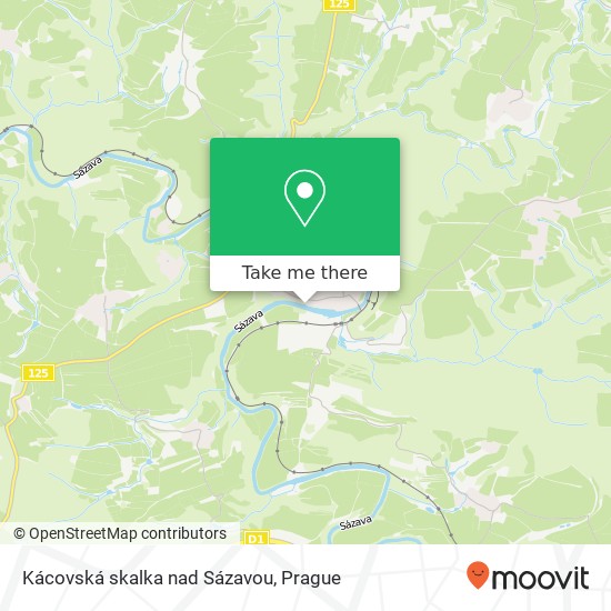 Карта Kácovská skalka nad Sázavou