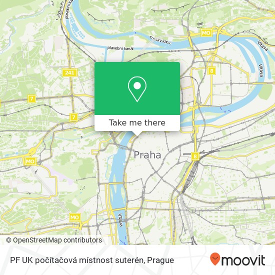 PF UK počítačová místnost suterén map