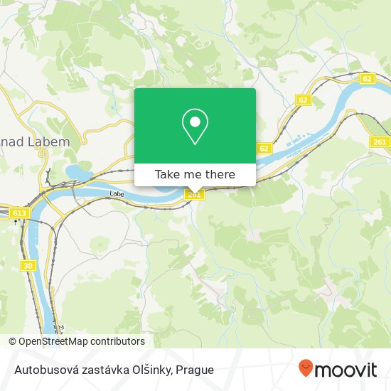 Autobusová zastávka Olšinky map