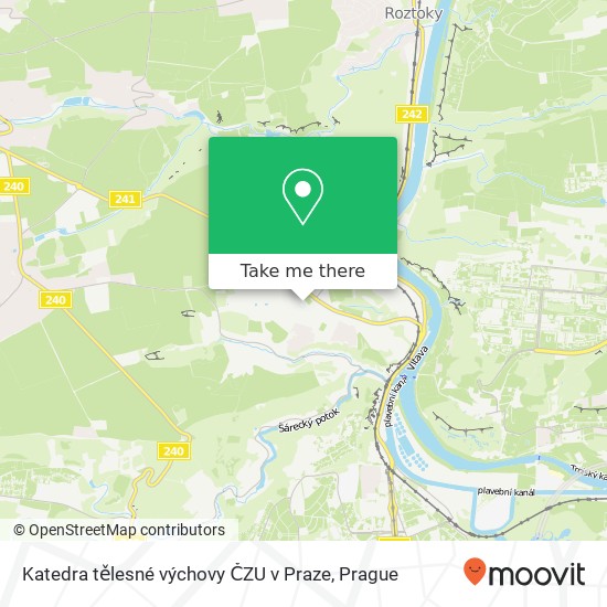 Katedra tělesné výchovy ČZU v Praze map