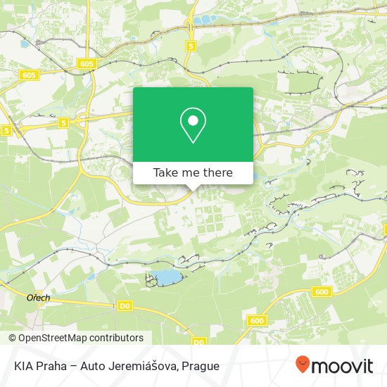 Карта KIA Praha – Auto Jeremiášova