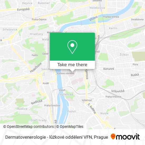 Dermatovenerologie - lůžkové oddělení VFN map