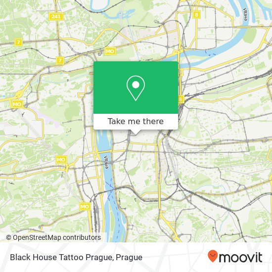 Black House Tattoo Prague map