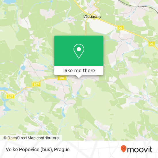 Velké Popovice (bus) map