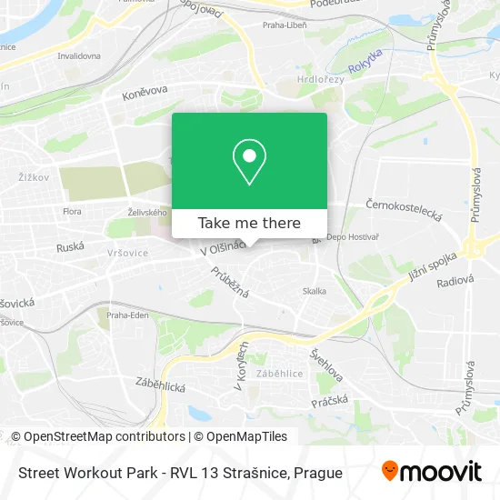 Карта Street Workout Park - RVL 13 Strašnice