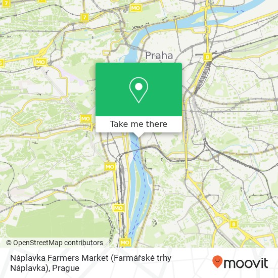 Карта Náplavka Farmers Market (Farmářské trhy Náplavka)