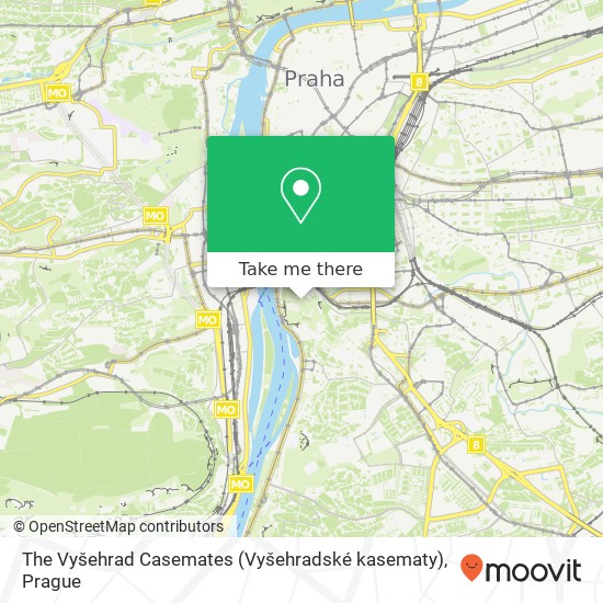 The Vyšehrad Casemates (Vyšehradské kasematy) map