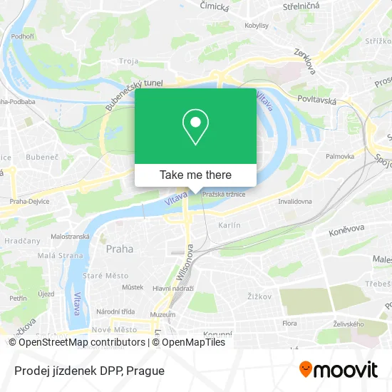 Карта Prodej jízdenek DPP