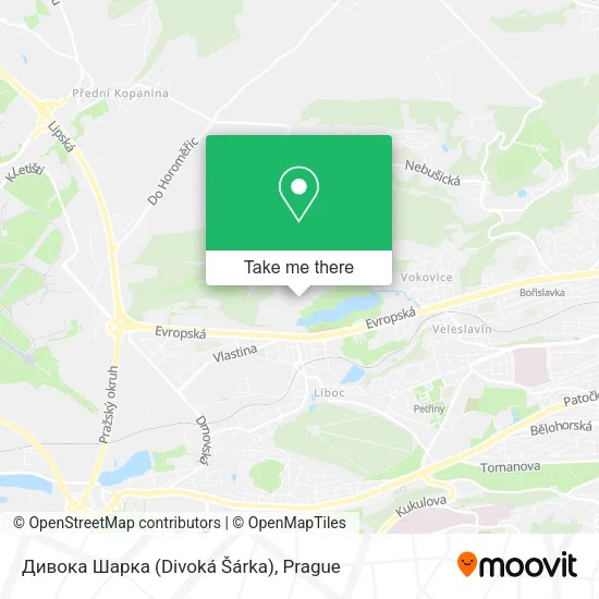 Карта Дивока Шарка (Divoká Šárka)