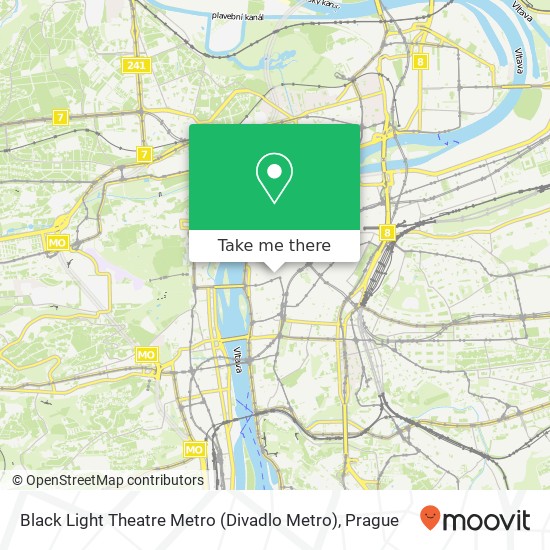 Карта Black Light Theatre Metro (Divadlo Metro)