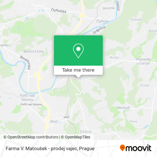 Farma V. Matoušek - prodej vajec map