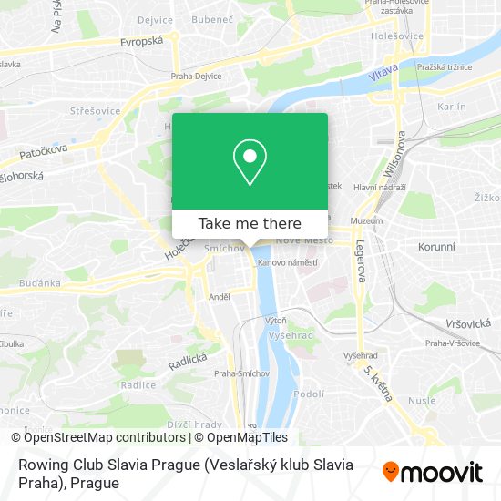 Rowing Club Slavia Prague (Veslařský klub Slavia Praha) map