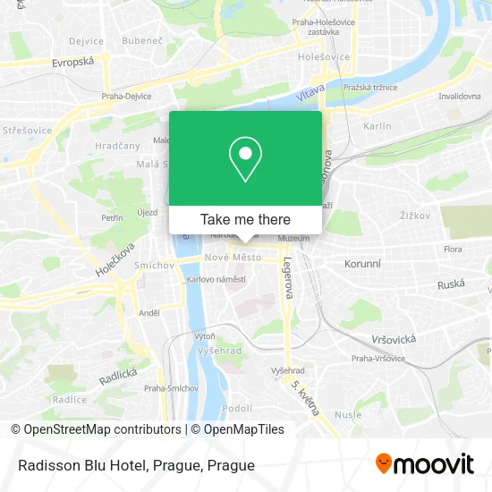 Карта Radisson Blu Hotel, Prague