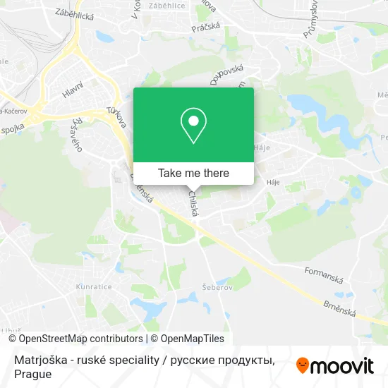 Карта Matrjoška - ruské speciality / русские продукты