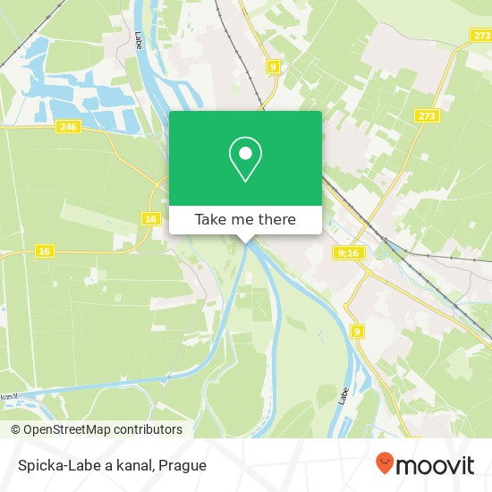 Spicka-Labe a kanal map