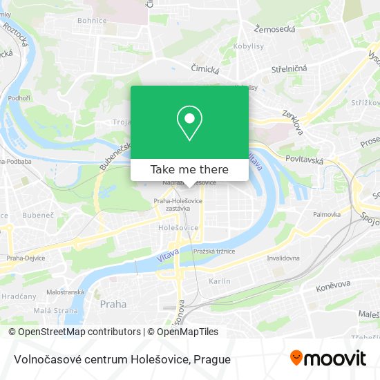 Карта Volnočasové centrum Holešovice