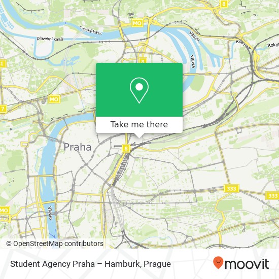 Student Agency Praha – Hamburk map