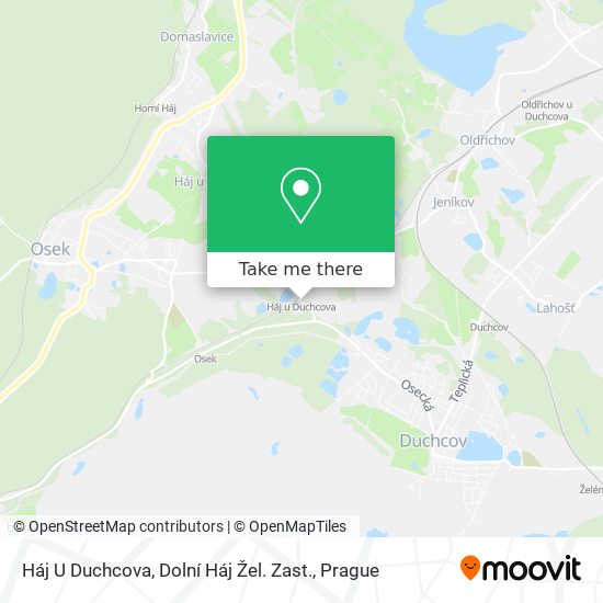 Háj U Duchcova, Dolní Háj Žel. Zast. map