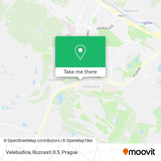 Карта Velebudice, Rozcestí 0.5