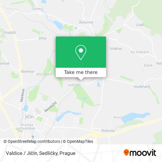 Valdice / Jičín, Sedličky map