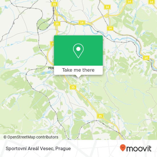 Sportovní Areál Vesec map