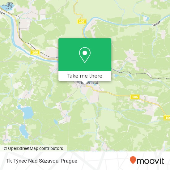 Tk Týnec Nad Sázavou map