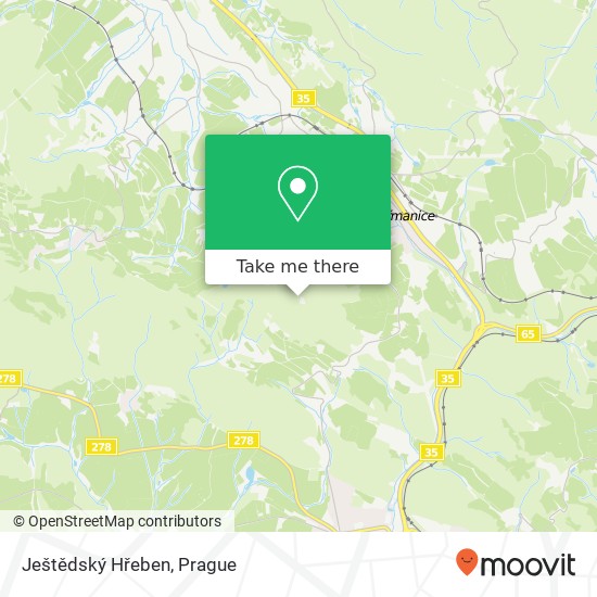 Ještědský Hřeben map