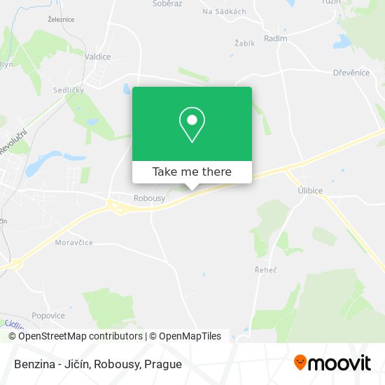 Benzina - Jičín, Robousy map