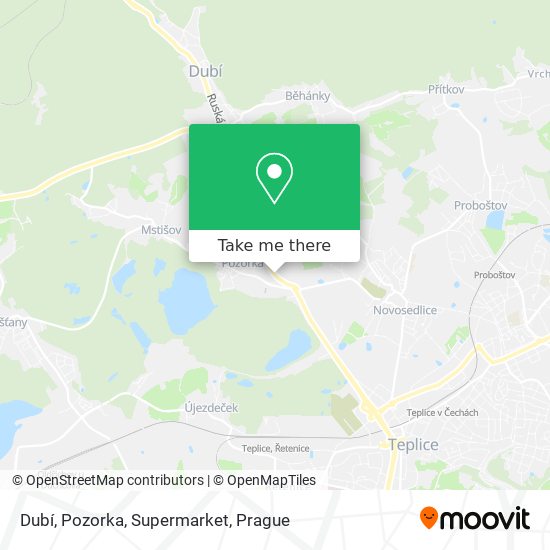Dubí, Pozorka, Supermarket map