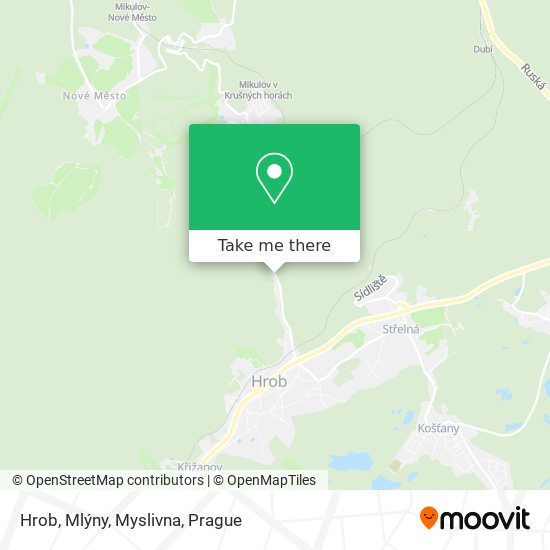 Hrob, Mlýny, Myslivna map