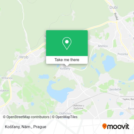 Košťany, Nám. map