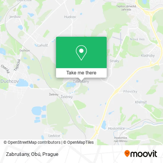 Карта Zabrušany, Obú