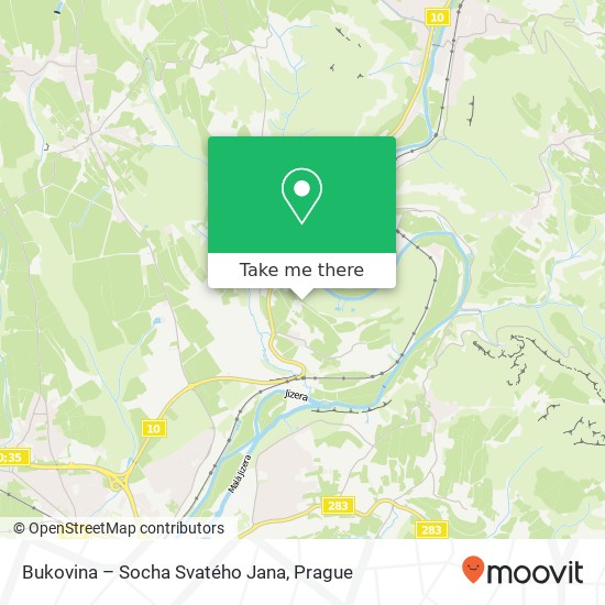 Bukovina – Socha Svatého Jana map