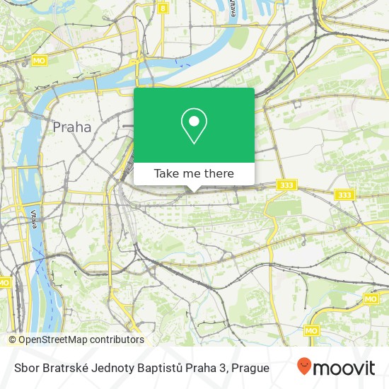 Sbor Bratrské Jednoty Baptistů Praha 3 map