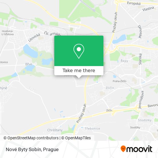 Nové Byty Sobín map
